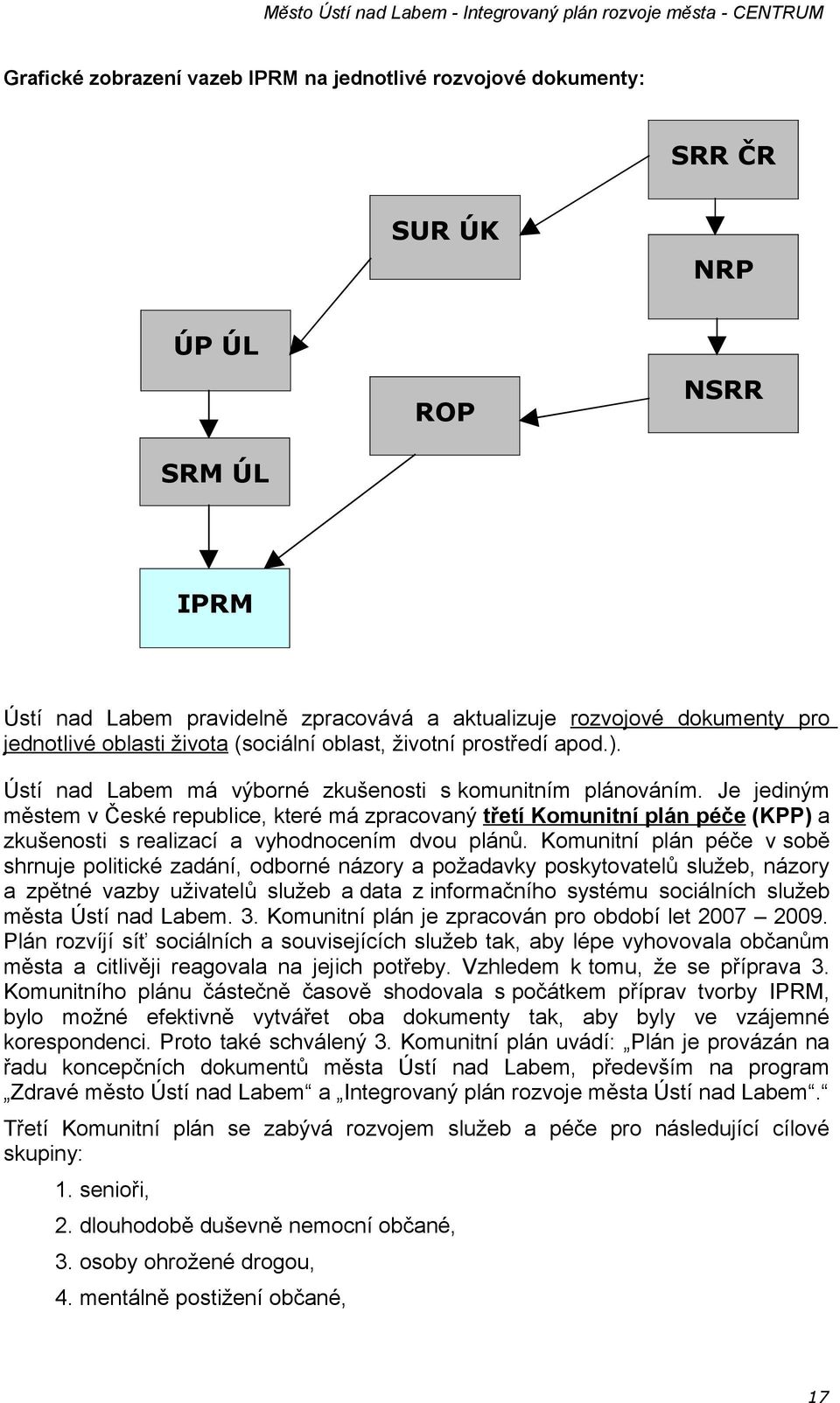 Je jediným městem v České republice, které má zpracovaný třetí Komunitní plán péče (KPP) a zkušenosti s realizací a vyhodnocením dvou plánů.