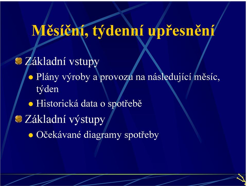 následující měsíc, týden Historická data