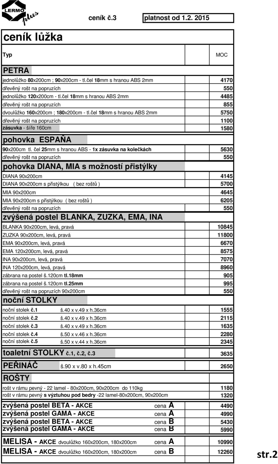 čel 18mm s hranou ABS 2mm 5750 dřevěný rošt na popruzích 1100 zásuvka - šíře 160cm 1580 pohovka ESPAŇA 90x200cm tl.