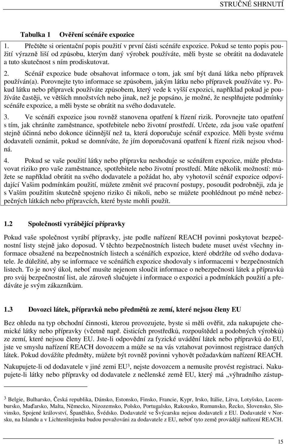 Scénář expozice bude obsahovat informace o tom, jak smí být daná látka nebo přípravek používán(a). Porovnejte tyto informace se způsobem, jakým látku nebo přípravek používáte vy.