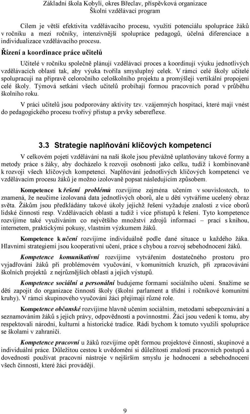 V rámci celé školy učitelé spolupracují na přípravě celoročního celoškolního projektu a promýšlejí vertikální propojení celé školy.