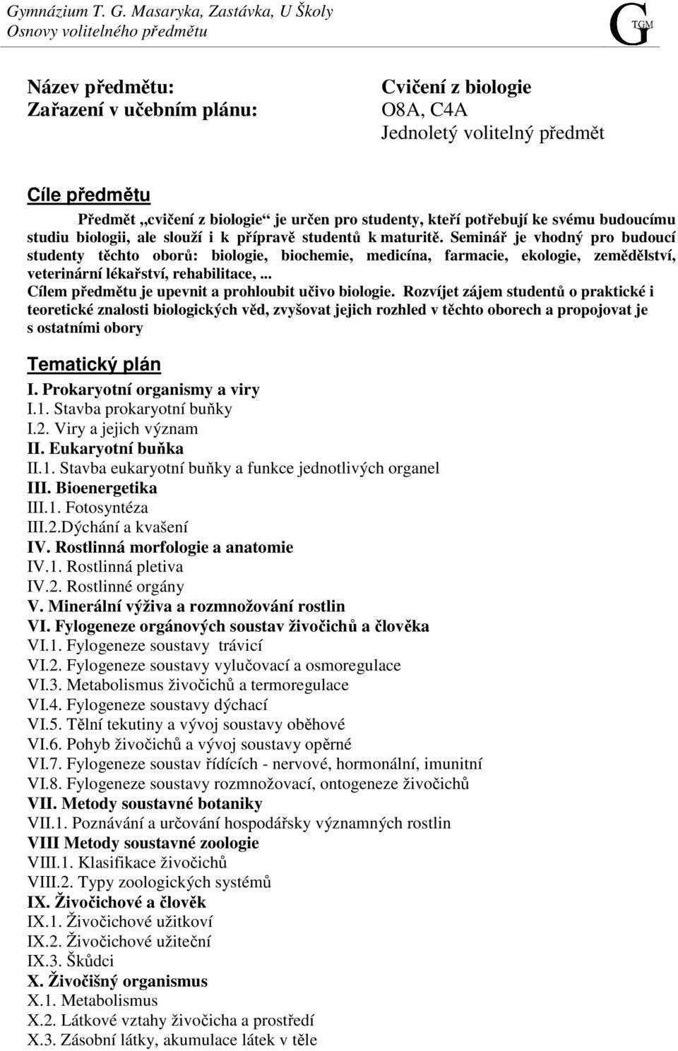 Seminář je vhodný pro budoucí studenty těchto oborů: biologie, biochemie, medicína, farmacie, ekologie, zemědělství, veterinární lékařství, rehabilitace,.