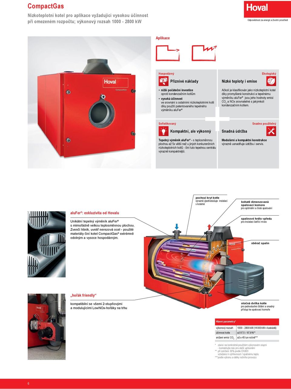 promyšlené konstrukci a tepelnému výměníku alufer jsou jeho hodnoty emisí CO 2 a NOx srovnatelné s jakýmkoli kondenzačním kotlem.