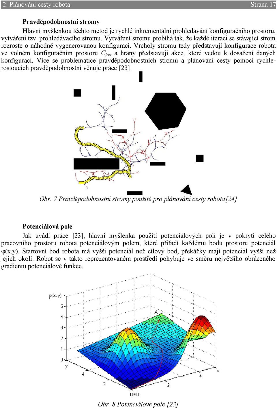 Vrcholy stromu tedy představují konfigurace robota ve volném konfiguračním prostoru Cfree a hrany představují akce, které vedou k dosažení daných konfigurací.