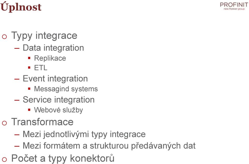 Webové služby o Transformace Mezi jednotlivými typy