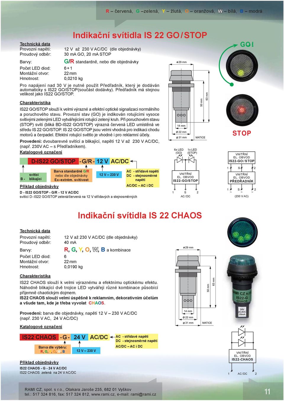 Předřadník má stejnou velikost jako IS GO/STOP. GO! IS GO/STOP slouží k velmi výrazné a efektní optické signalizaci normálního a poruchového stavu.