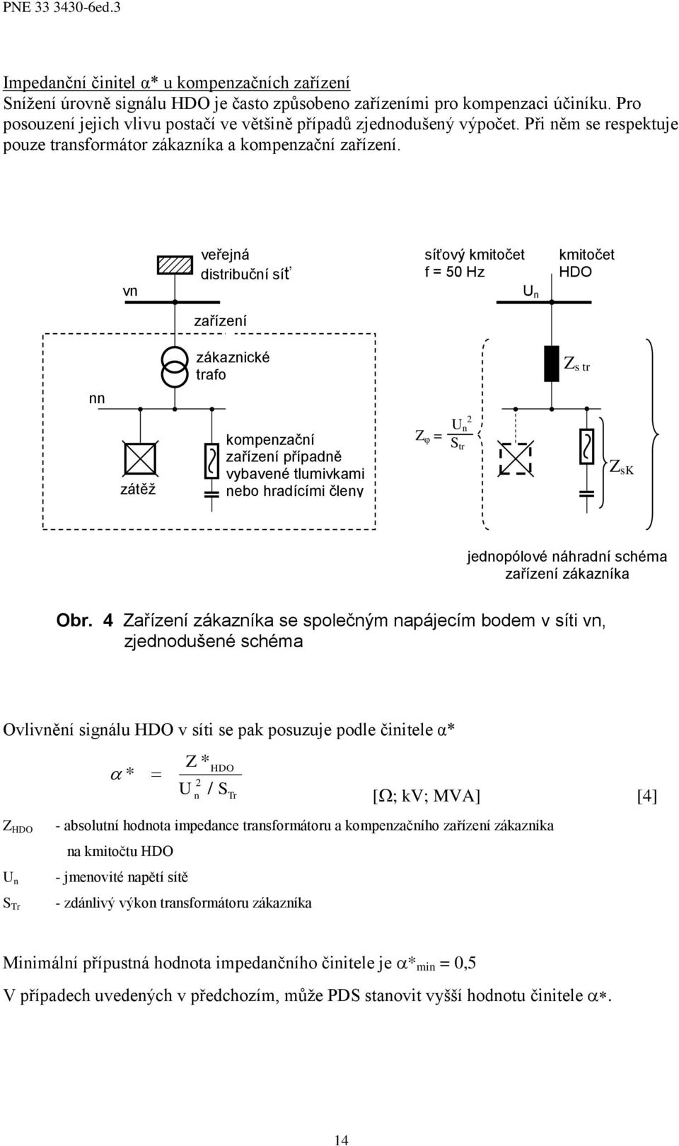 v veřejá distribučí síť síťový kmitočet f = 50 Hz kmitočet HDO zařízeí zákazíka zákazické trafo Z s tr zátěž kompezačí zařízeí případě vybaveé tlumivkami ebo hradícími čley Z φ = S tr Z sk jedopólové