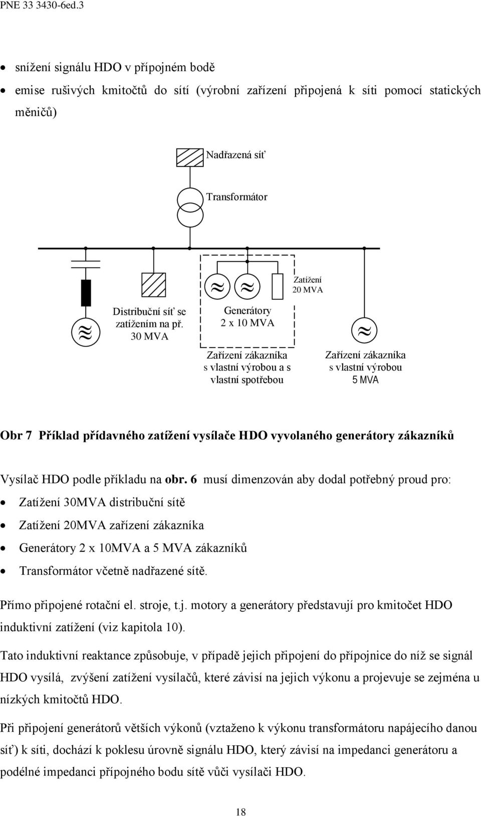 30 MVA Geerátory x 0 MVA Zařízeí zákazíka s vlastí výrobou a s vlastí spotřebou Zatížeí 0 MVA Zařízeí zákazíka s vlastí výrobou 5 MVA Obr 7 Příklad přídavého zatížeí vysílače HDO vyvolaého geerátory