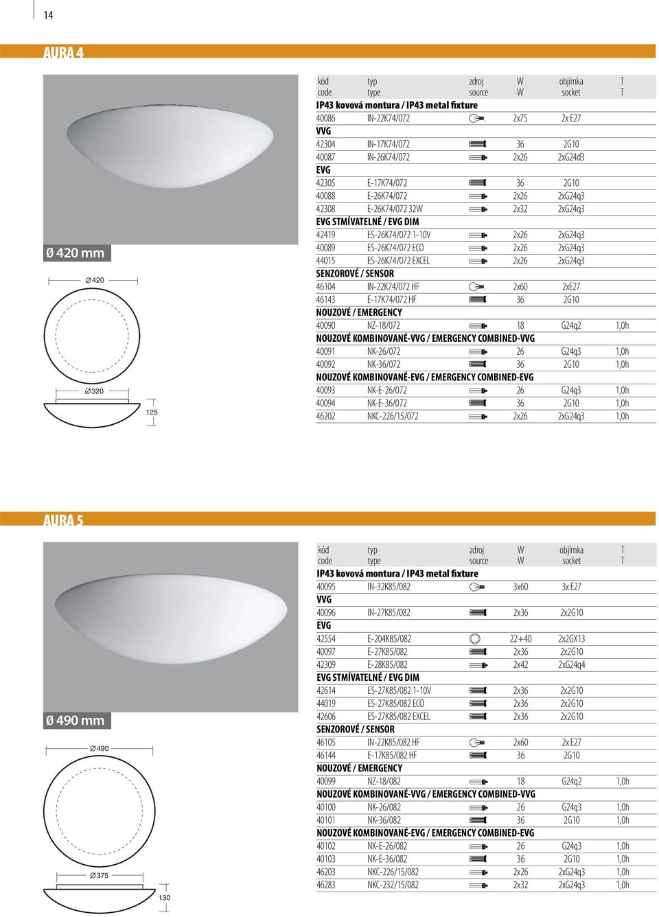 1-10V 2x26 2xG24q3 40089 ES-26K74/072 ECO 2x26 2xG24q3 44015 ES-26K74/072 EXCEL 2x26 2xG24q3 46104 IN-22K74/072 HF.