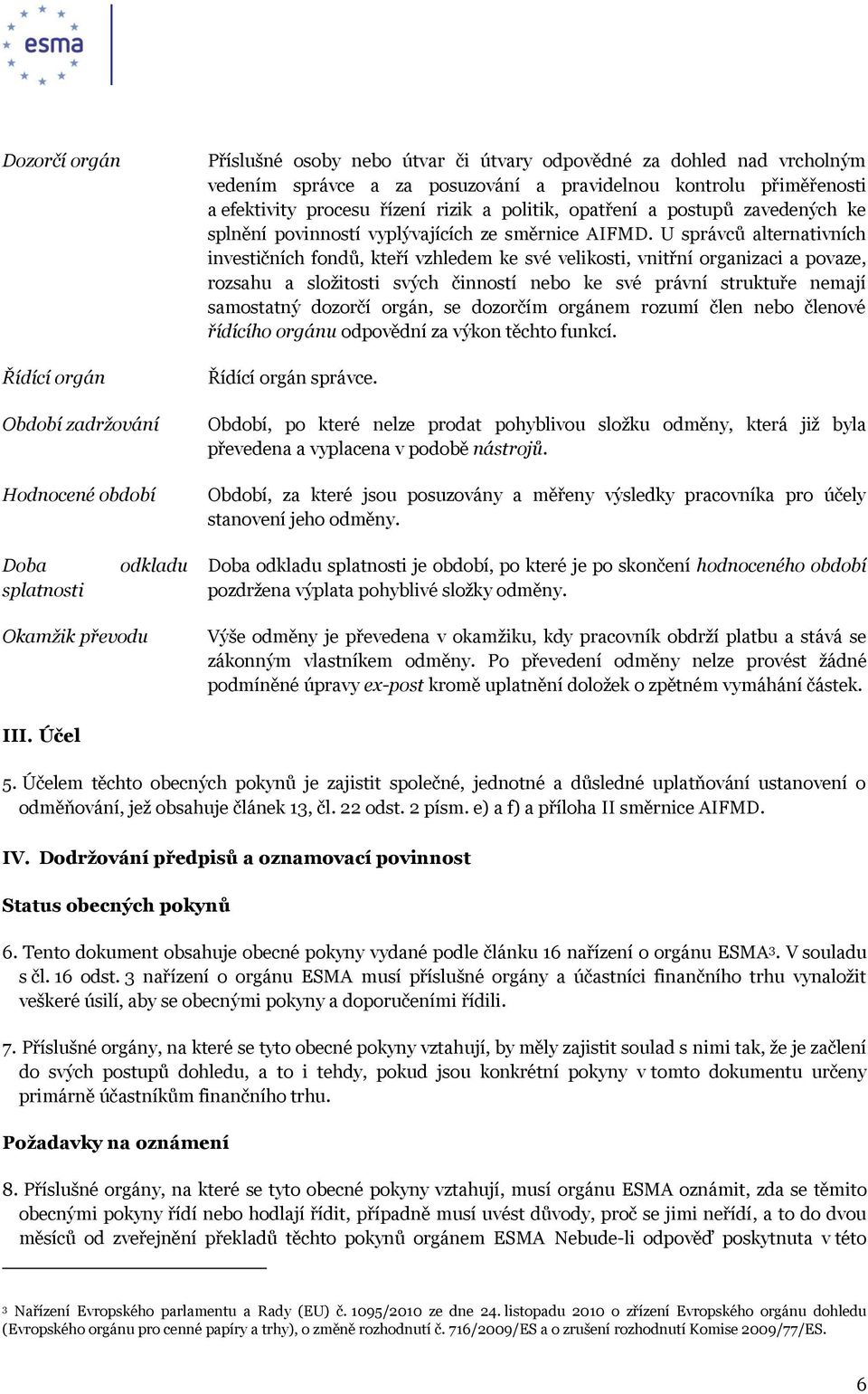 U správců alternativních investičních fondů, kteří vzhledem ke své velikosti, vnitřní organizaci a povaze, rozsahu a složitosti svých činností nebo ke své právní struktuře nemají samostatný dozorčí