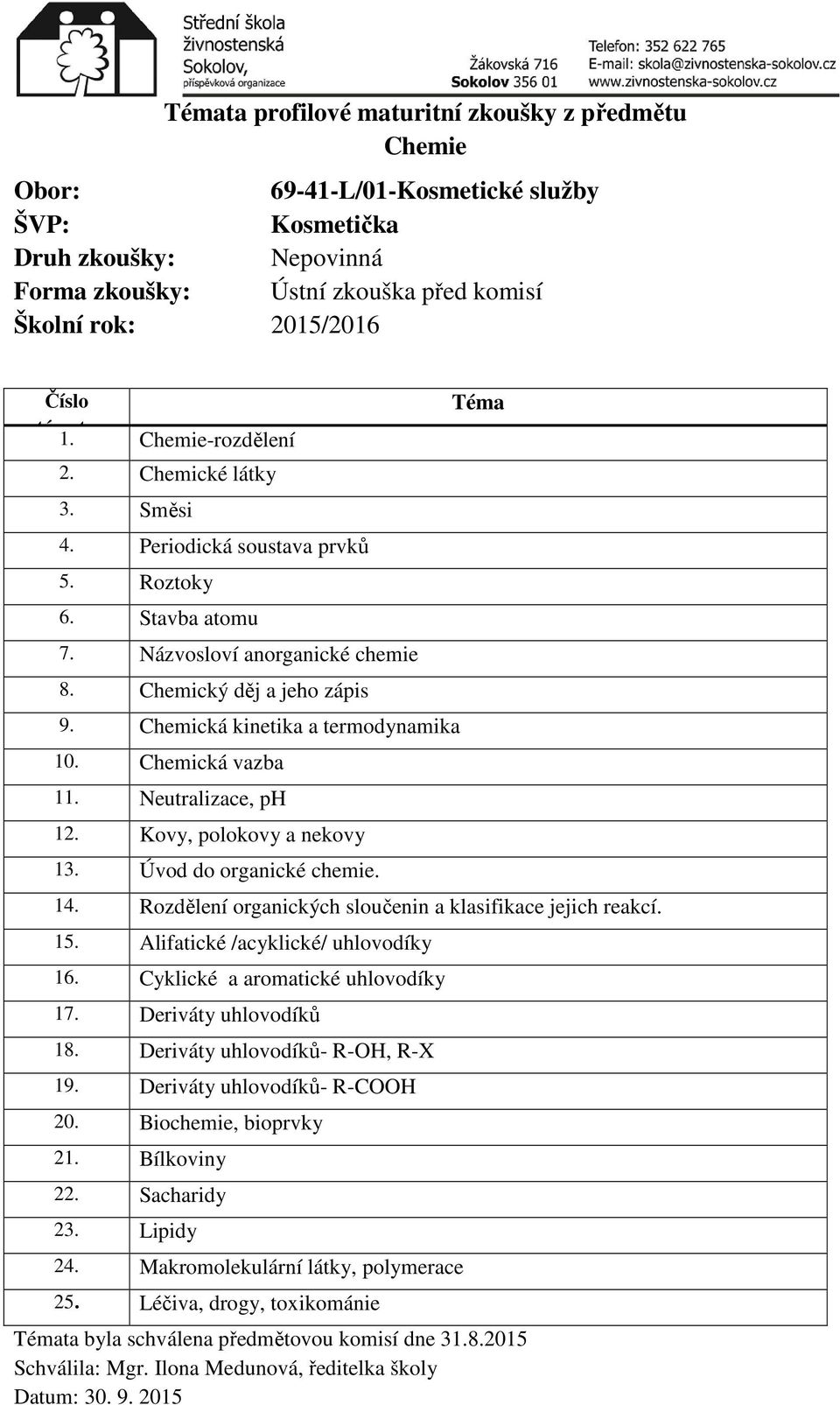 Rozdělení organických sloučenin a klasifikace jejich reakcí. 15. Alifatické /acyklické/ uhlovodíky 16. Cyklické a aromatické uhlovodíky 17. Deriváty uhlovodíků 18.