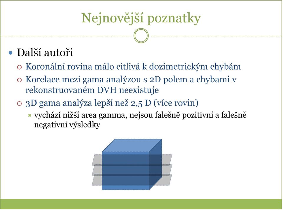 rekonstruovaném DVH neexistuje 3D gama analýza lepší než 2,5 D (více