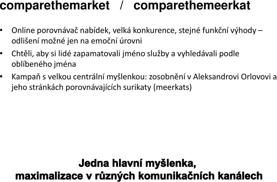 zapamatovali jméno služby a vyhledávali podle oblíbeného jména Kampaň s velkou