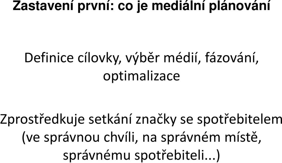 Zprostředkuje setkání značky se spotřebitelem (ve