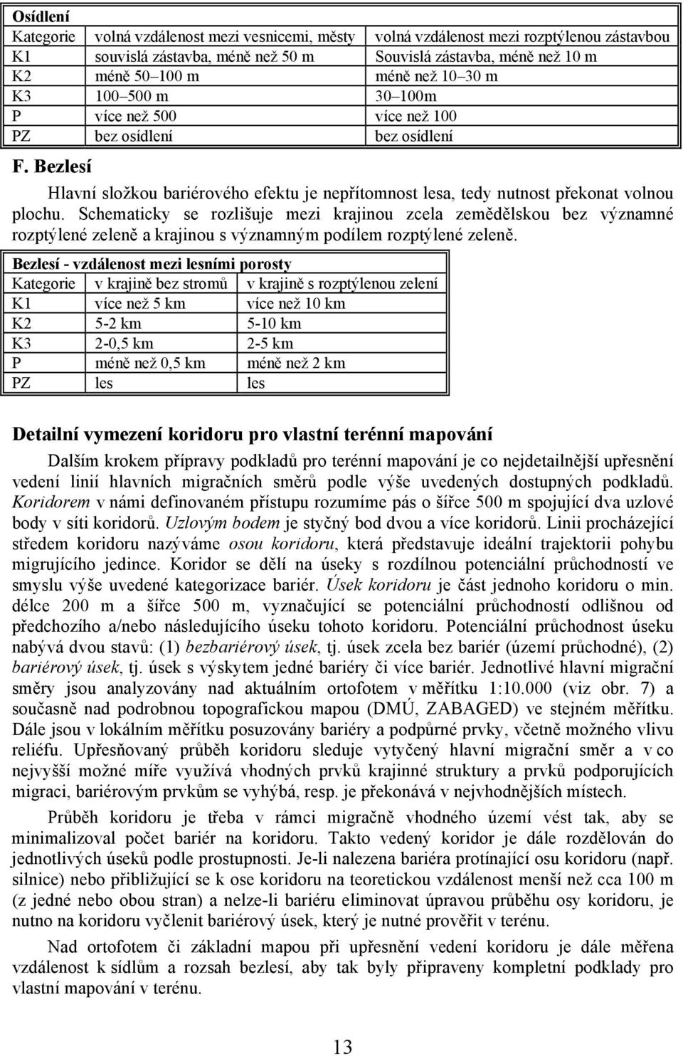 Schematicky se rozlišuje mezi krajinou zcela zemědělskou bez významné rozptýlené zeleně a krajinou s významným podílem rozptýlené zeleně.