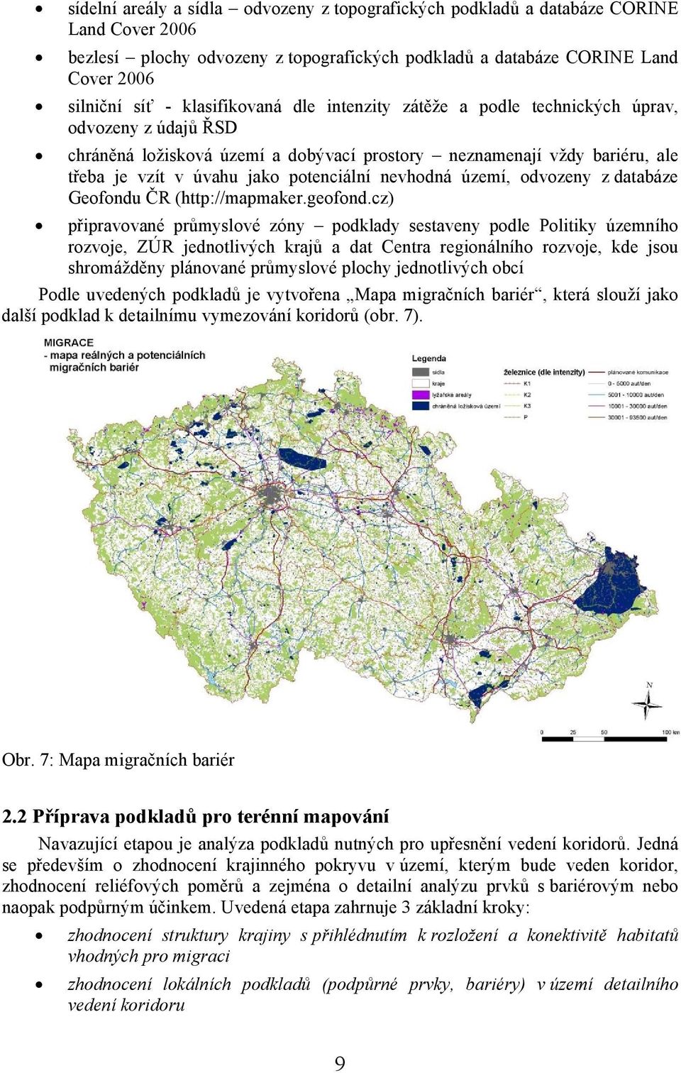 nevhodná území, odvozeny z databáze Geofondu ČR (http://mapmaker.geofond.