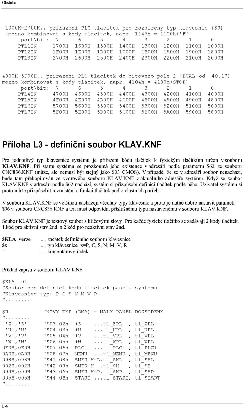 2100H 2000H 4000H-5F00H.. prirazeni PLC tlacitek do bitoveho pole 2 (DUAL od 40.17) mozno kombinovat s kody tlacitek, napr.