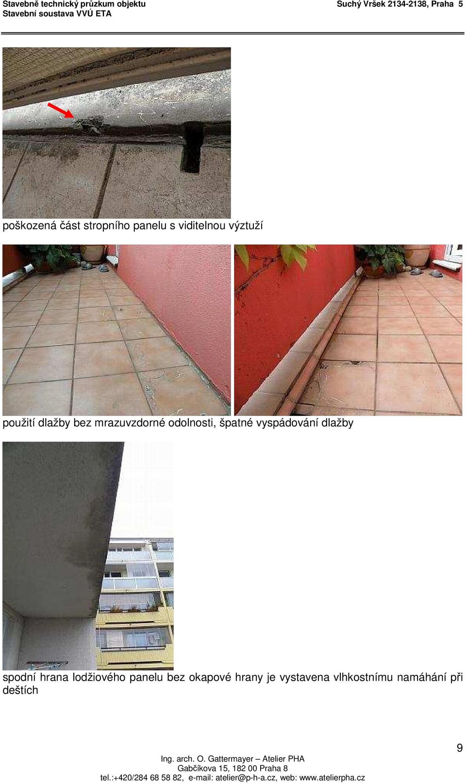 vyspádování dlažby spodní hrana lodžiového panelu bez