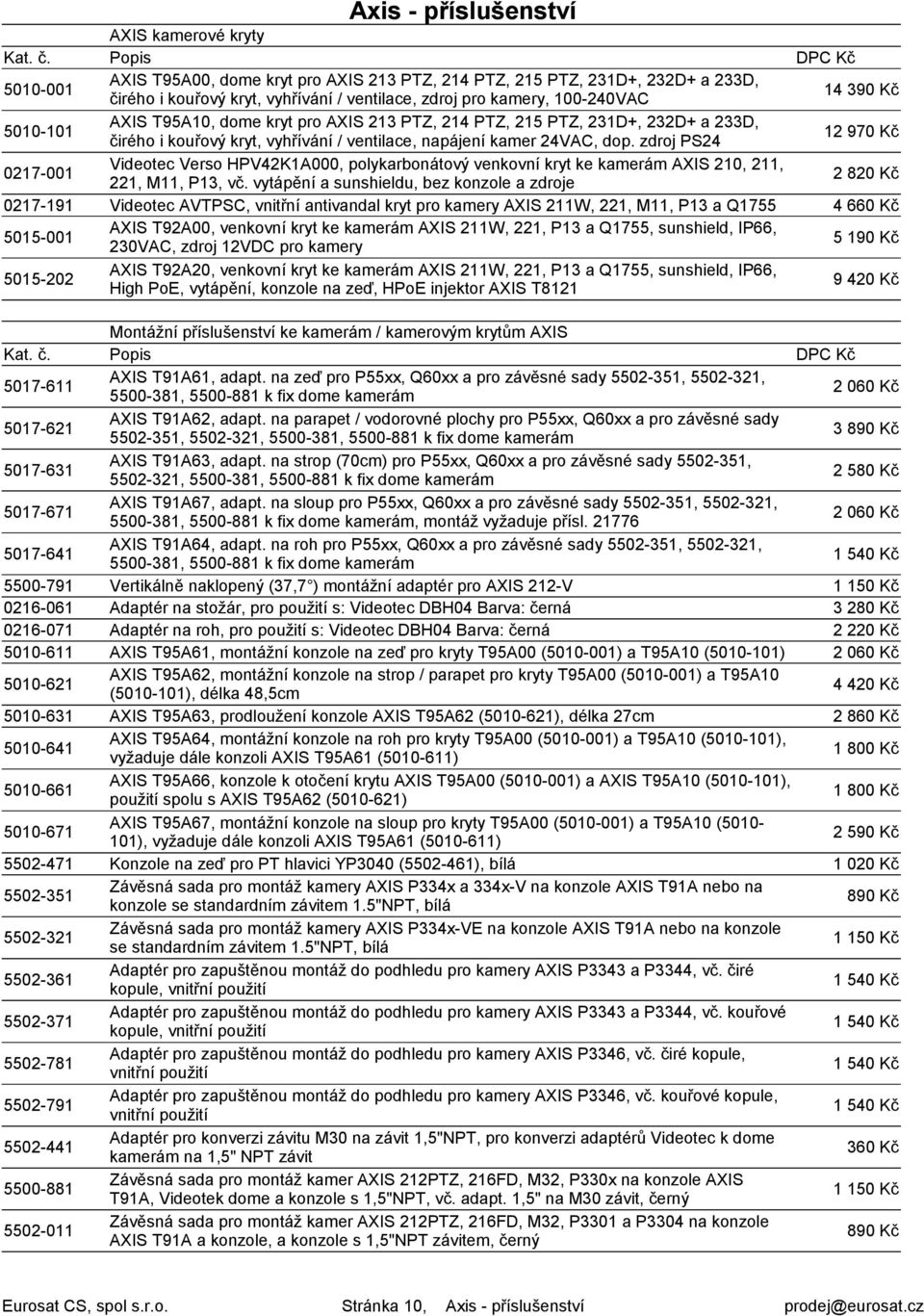 dop. zdroj PS24 Videotec Verso HPV42K1A000, polykarbonátový venkovní kryt ke kamerám AXIS 210, 211, 221, M11, P13, vč.