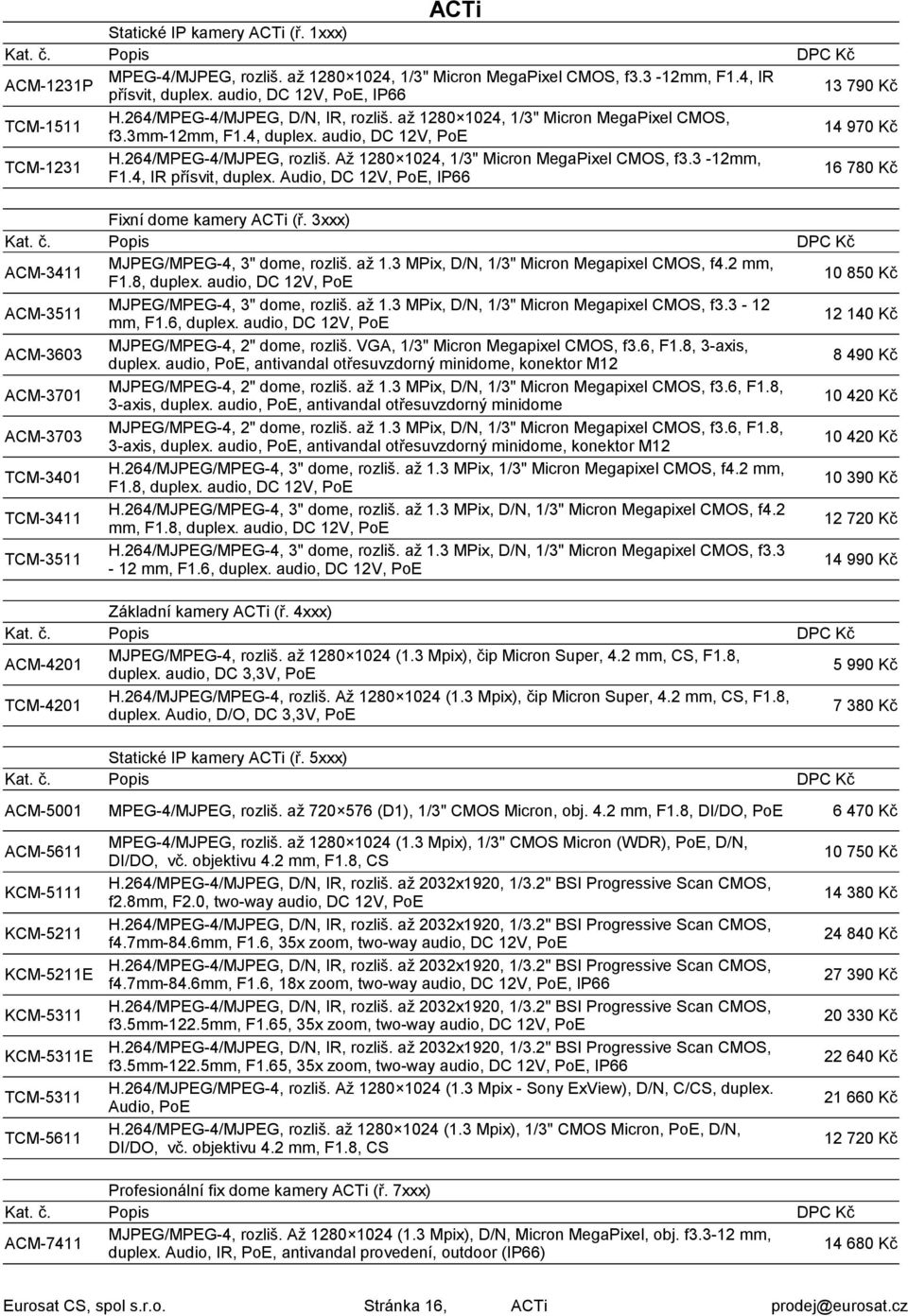 264/MPEG-4/MJPEG, D/N, IR, rozliš. až 1280 1024, 1/3" Micron MegaPixel CMOS, f3.3mm-12mm, F1.4, duplex. audio, DC 12V, PoE H.264/MPEG-4/MJPEG, rozliš. Až 1280 1024, 1/3" Micron MegaPixel CMOS, f3.