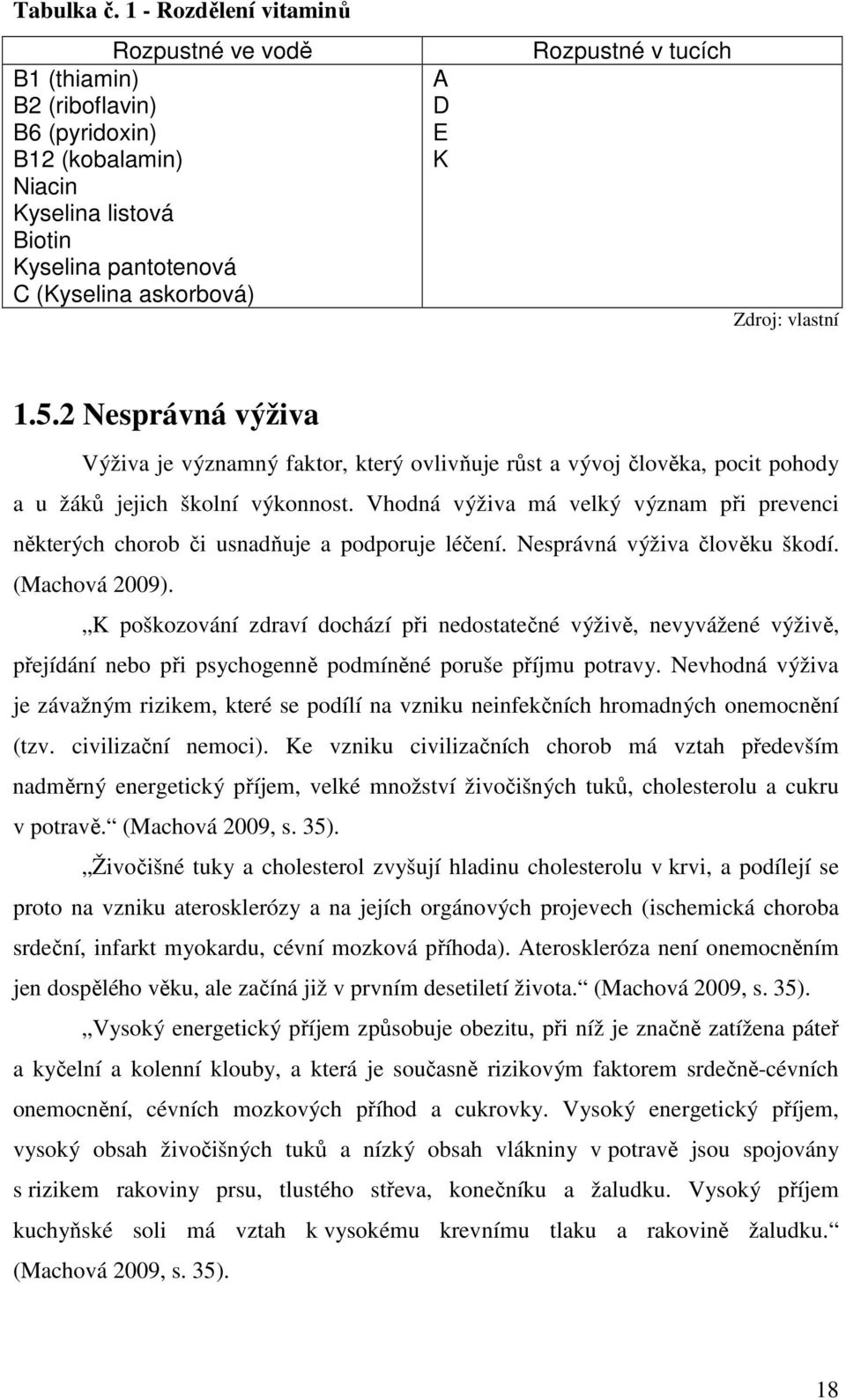 tucích Zdroj: vlastní 1.5.2 Nesprávná výživa Výživa je významný faktor, který ovlivňuje růst a vývoj člověka, pocit pohody a u žáků jejich školní výkonnost.