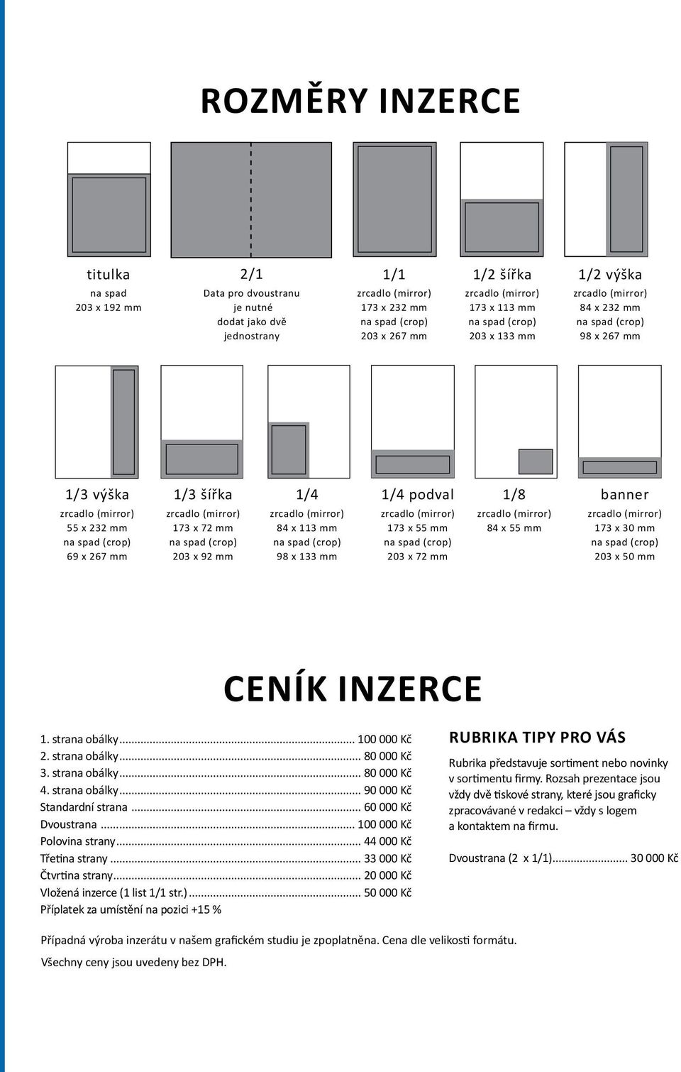 ROZMĚRY INZERCE ROZMĚRY INZERCE titulka titulka na spad 203 na spad x 192 mm 203 x 192 mm titulka na spad 203 x 192 mm 2/1 2/1 Data pro dvoustranu Data pro je dvoustranu nutné dodat je nutné jako dvě