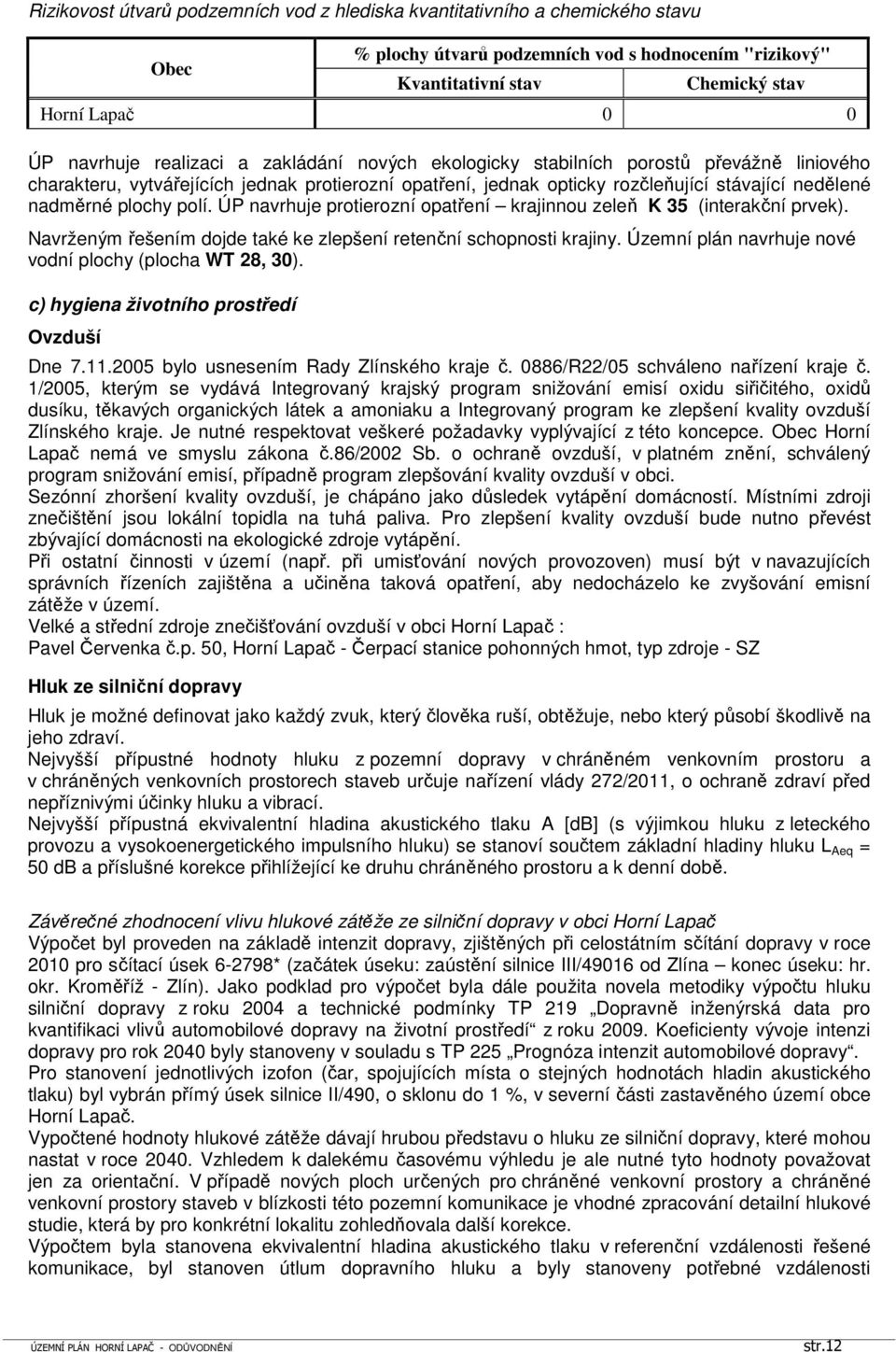 polí. ÚP navrhuje protierozní opatření krajinnou zeleň K 35 (interakční prvek). Navrženým řešením dojde také ke zlepšení retenční schopnosti krajiny.