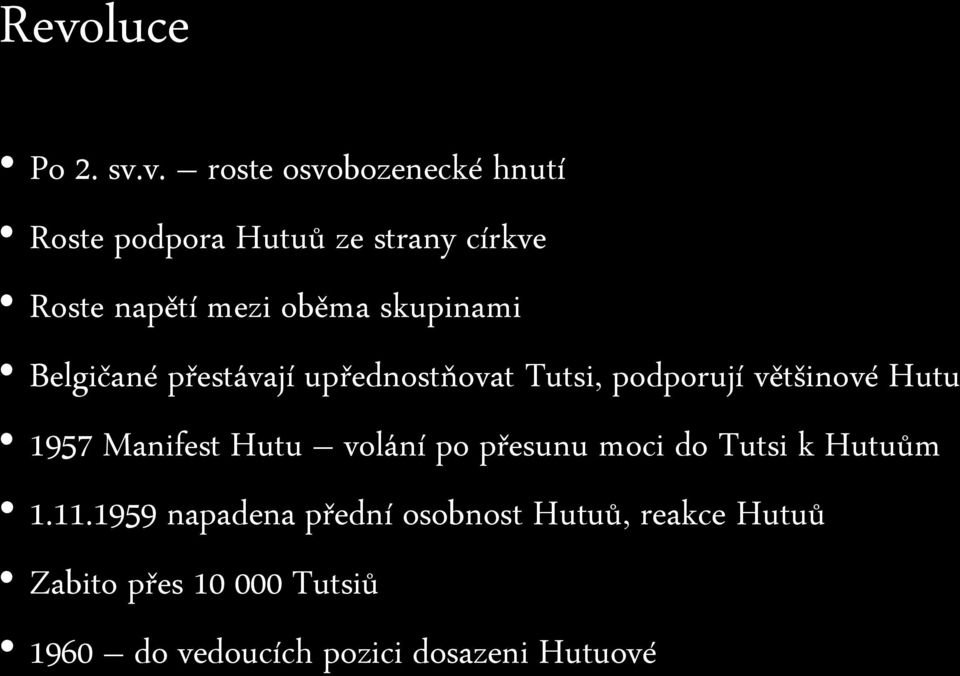 Hutu 1957 Manifest Hutu volání po přesunu moci do Tutsi k Hutuům 1.11.