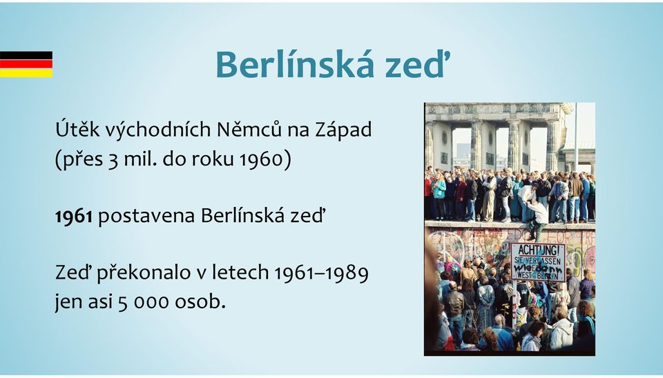 do roku 1960) 1961 postavena Berlínská