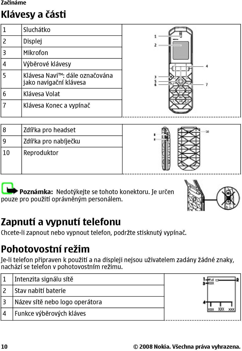 Zapnutí a vypnutí telefonu Chcete-li zapnout nebo vypnout telefon, podržte stisknutý vypínač.