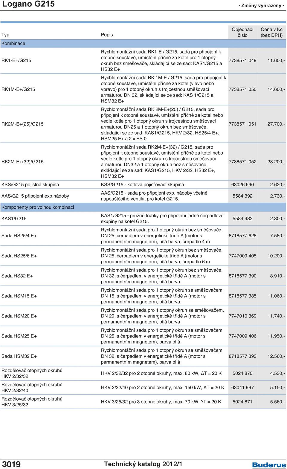 600,- HS32 E+ RK1M-E+/G215 Rychlomontážní sada RK 1M-E / G215, sada pro připojení k otopné soustavě, umístění příčně za kotel (vlevo nebo vpravo) pro 1 otopný okruh s trojcestnou směšovací 7738571