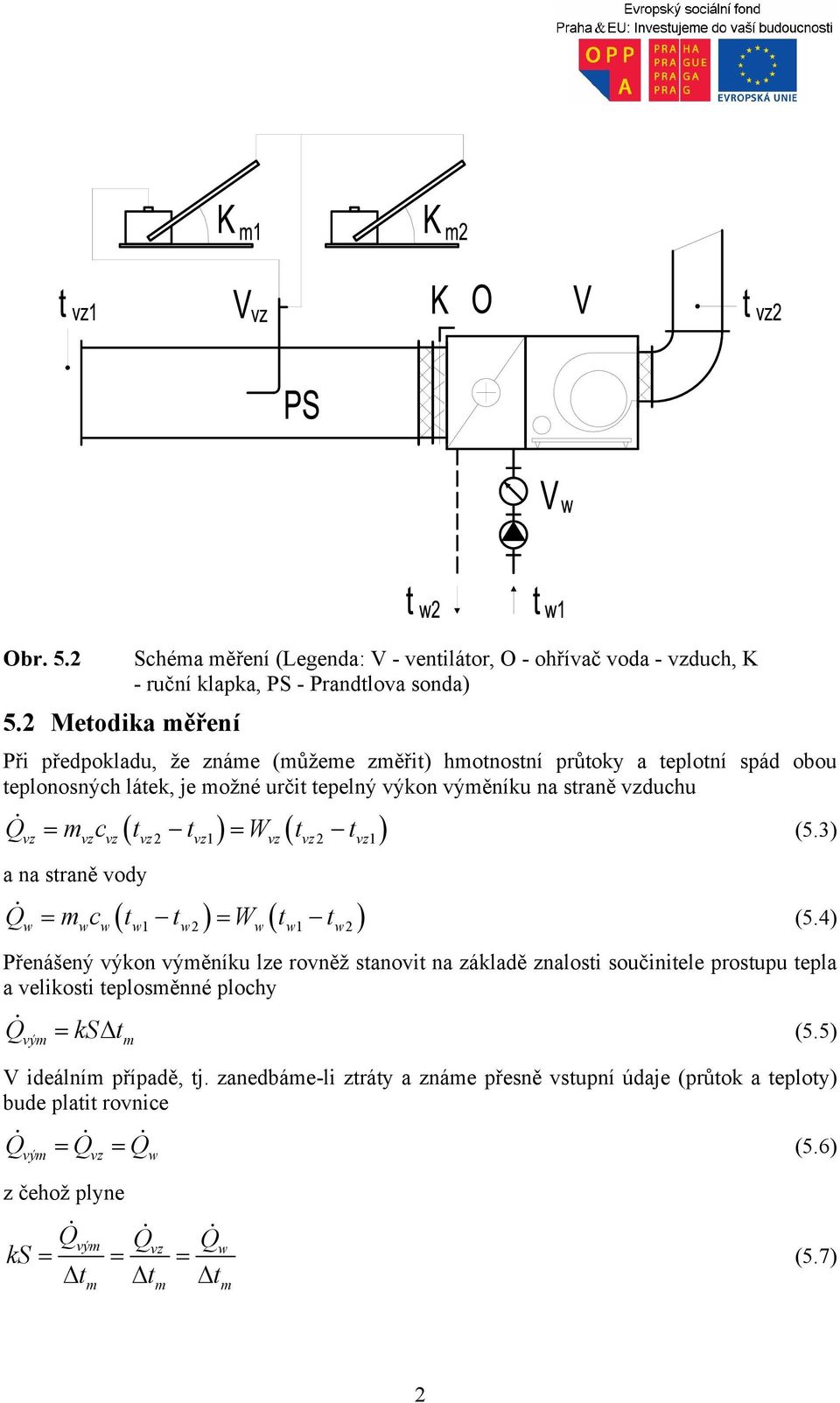 vz mvz cvz tvz 2 tvz Wvz tvz 2 tvz (5.3) a na straně vody Q w mwcw tw tw 2 Ww tw tw 2 (5.