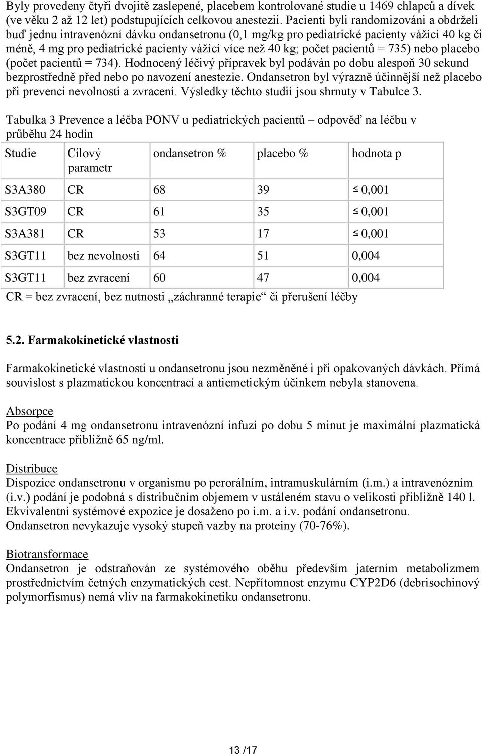 pacientů = 735) nebo placebo (počet pacientů = 734). Hodnocený léčivý přípravek byl podáván po dobu alespoň 30 sekund bezprostředně před nebo po navození anestezie.