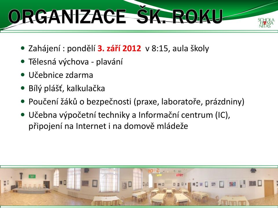 zdarma Bílý plášť, kalkulačka Poučení žáků o bezpečnosti (praxe,