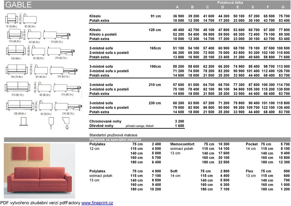 000 12 300 14 700 17 200 23 000 30 100 43 700 53 400 1 419 1 502 1 594 1 692 1 908 2 169 2 431 2 793 2-místné sofa 165cm 51 100 54 100 57 400 60 900 68 700 78 100 87 500 100 500 2-místné sofa s