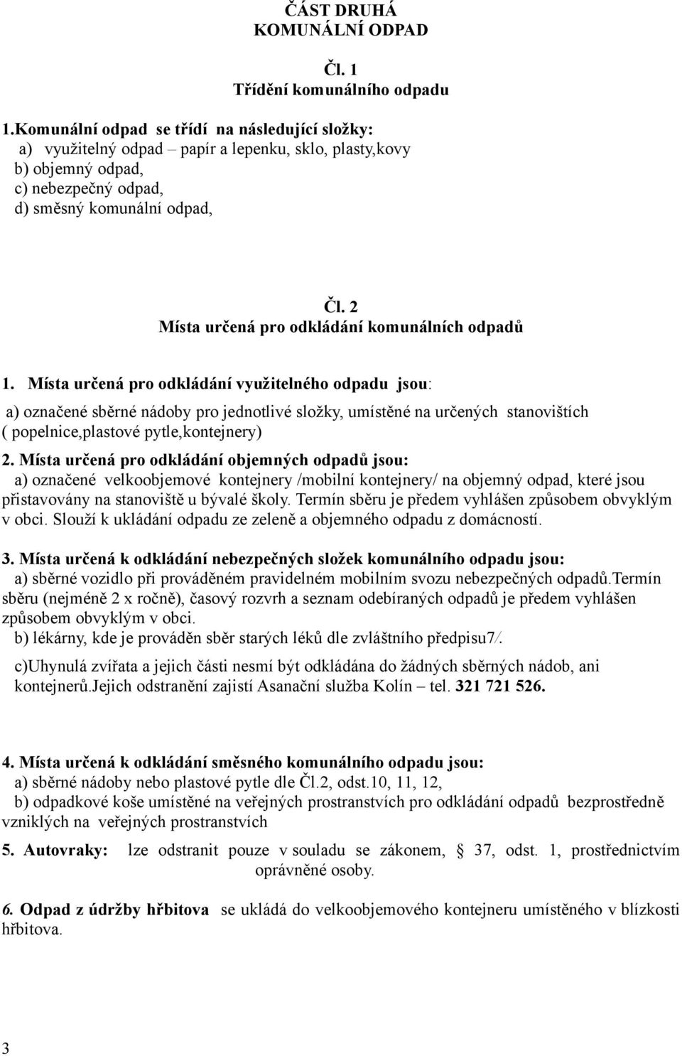 2 Místa určená pro odkládání komunálních odpadů 1.