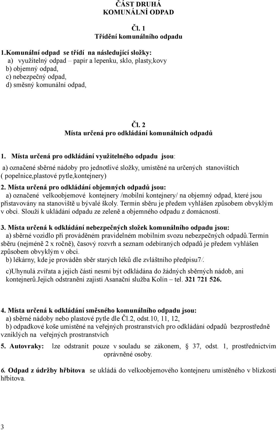 2 Místa určená pro odkládání komunálních odpadů 1.