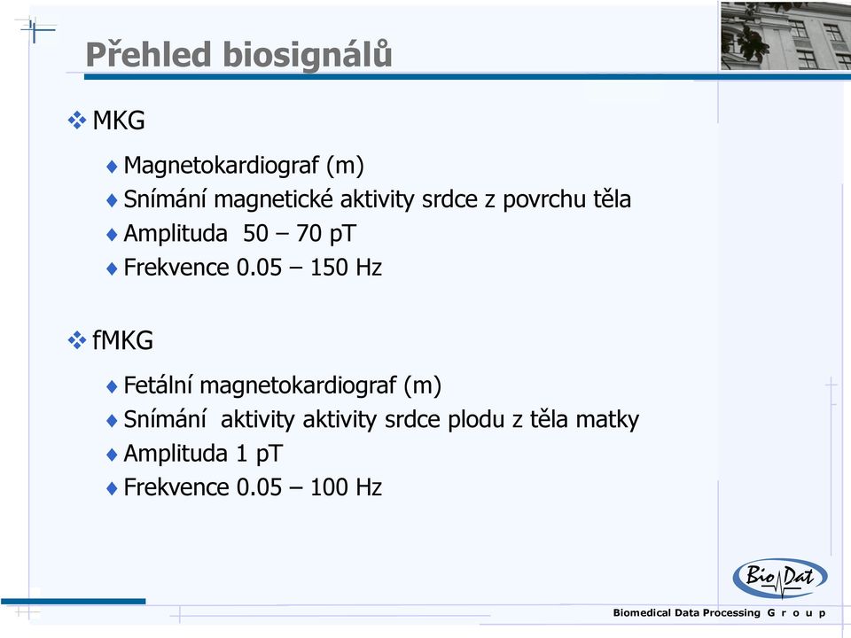 05 150 Hz fmkg Fetální magnetokardiograf (m) Snímání aktivity