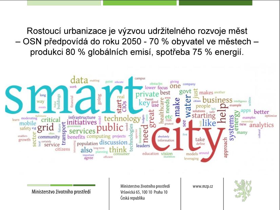 do roku 2050-70 % obyvatel ve městech