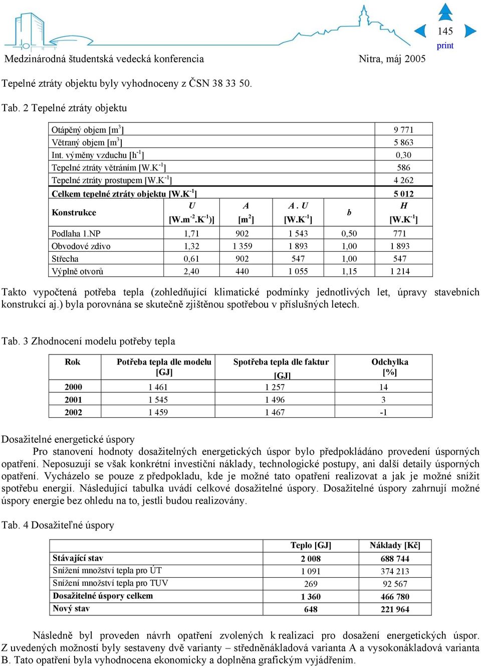 K -1 )] [m 2 ] [W.K -1 ] [W.K -1 ] Podlaha 1.