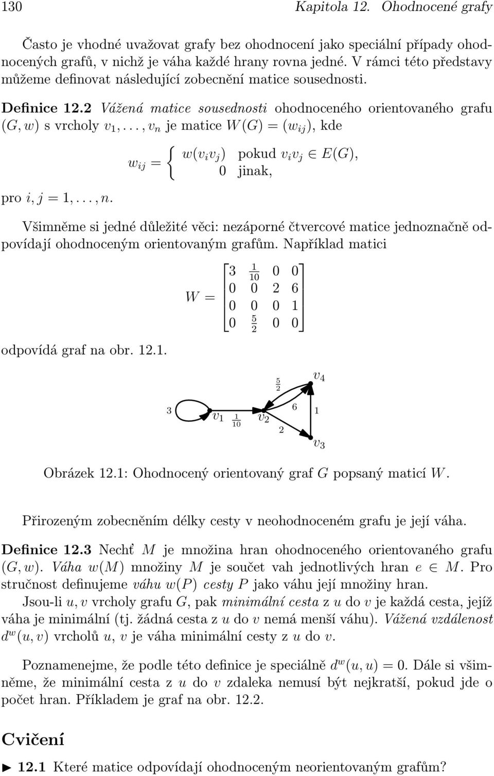 .., v n je matice W (G) = (w ij ), kde pro i, j =,..., n.