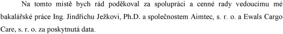 Jindřichu Jeţkovi, Ph.D. a společnostem Aimtec, s.
