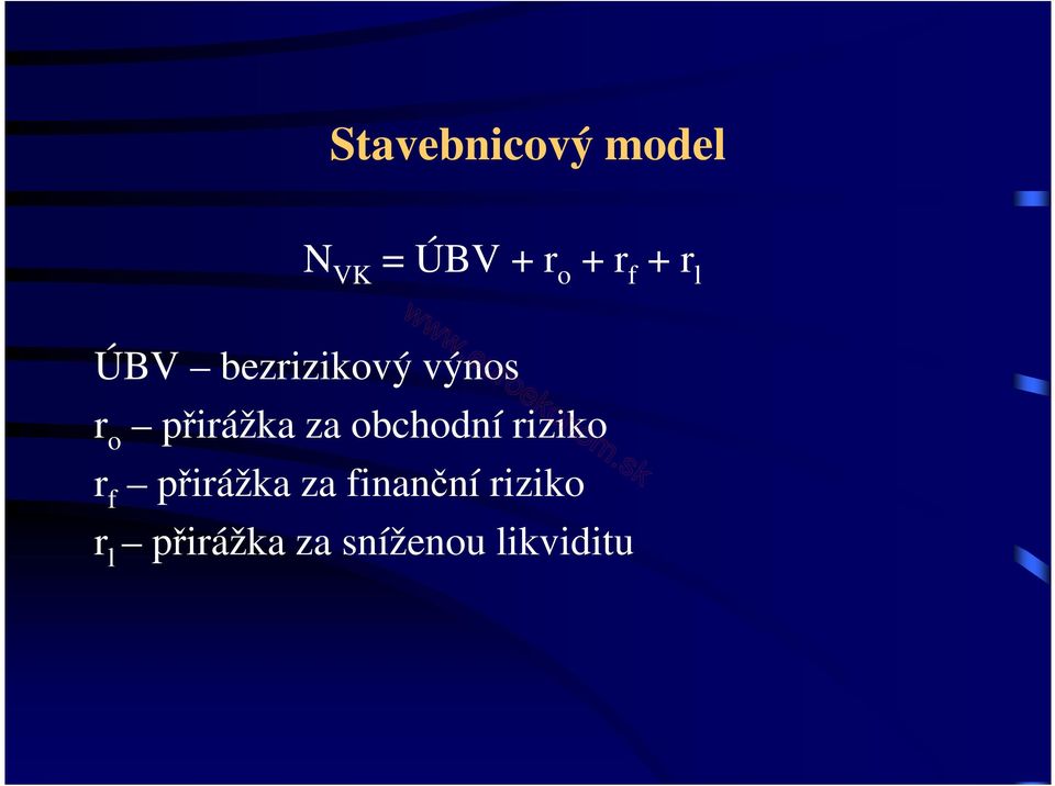 za obchodní riziko r f přirážka za