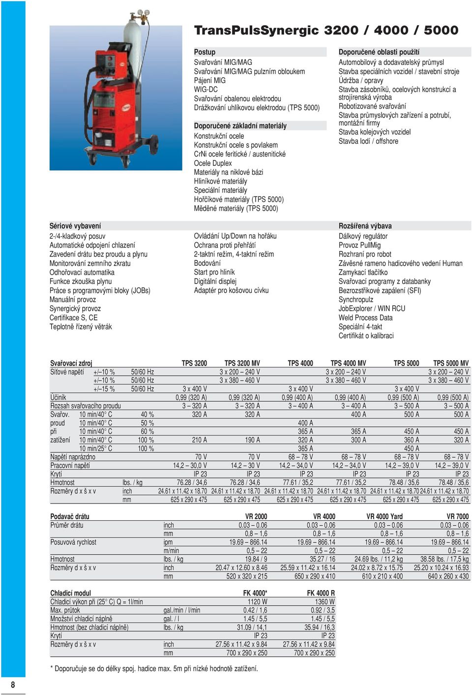 elektrodou DráÏkování uhlíkovou elektrodou (TPS 5000) s povlakem CrNi ocele feritické / austenitické Ocele Duplex Materiály na niklové bázi Hliníkové materiály Speciální materiály Hofiãíkové