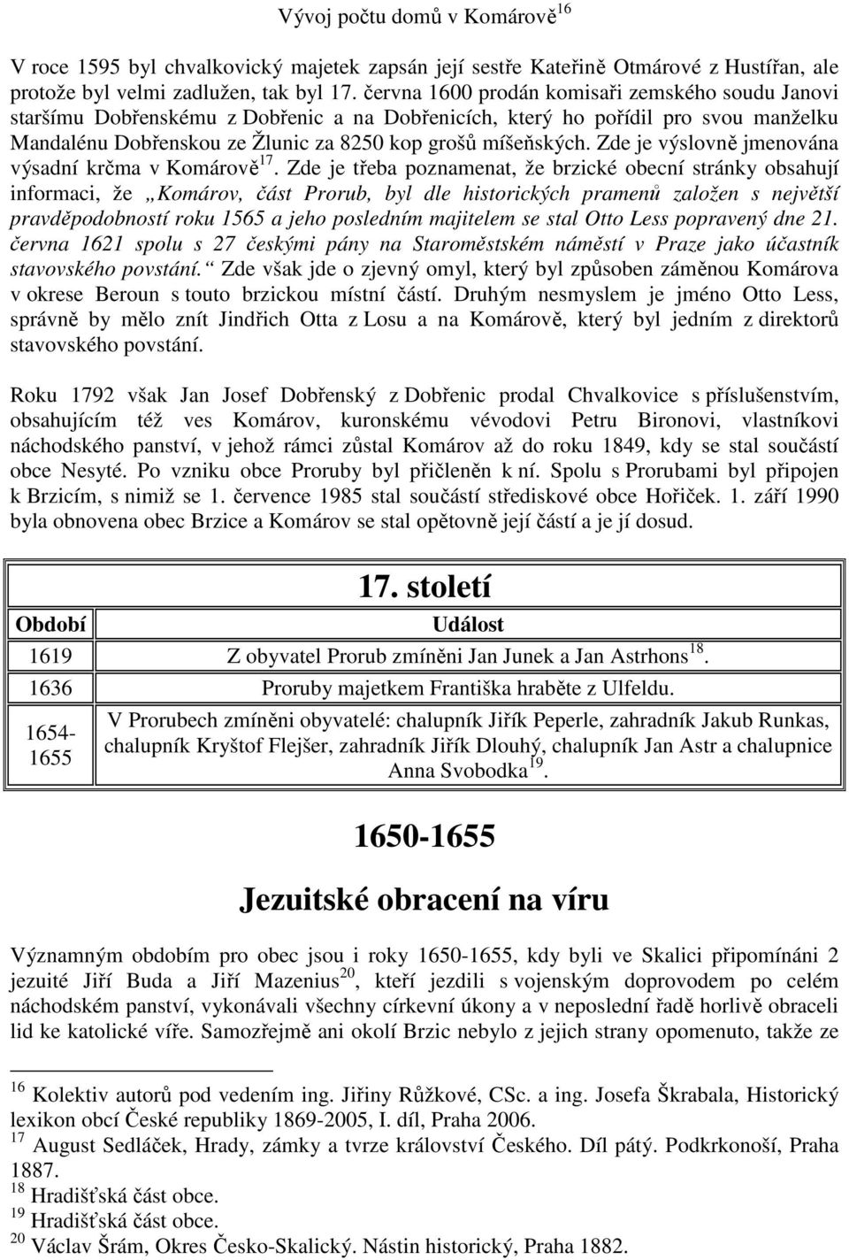Zde je výslovně jmenována výsadní krčma v Komárově 17.