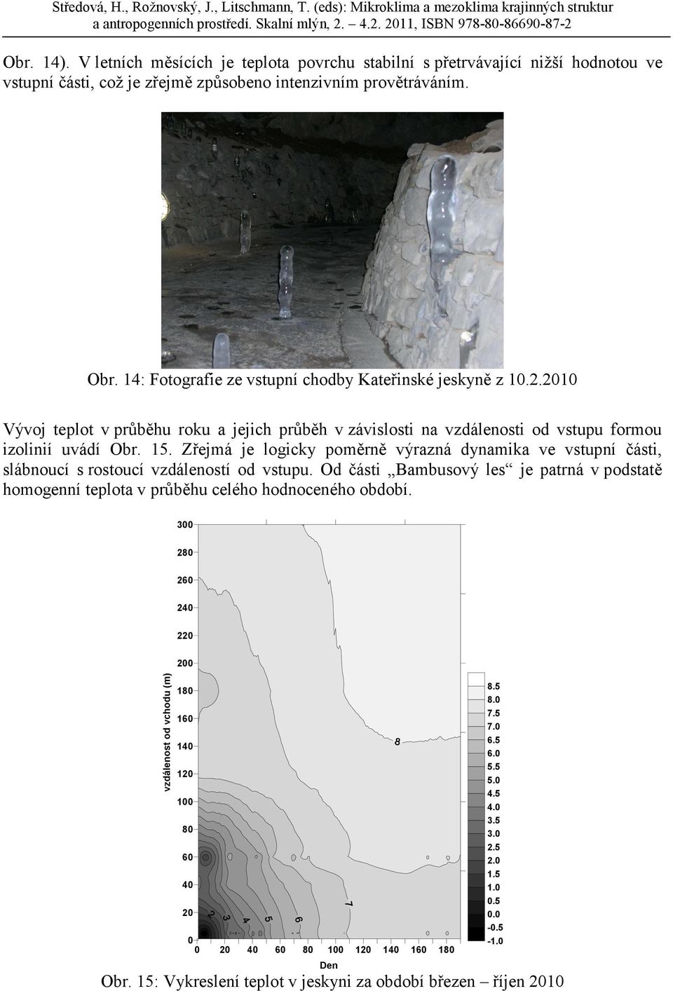 Zřejmá je logicky poměrně výrazná dynamika ve vstupní části, slábnoucí s rostoucí vzdáleností od vstupu.