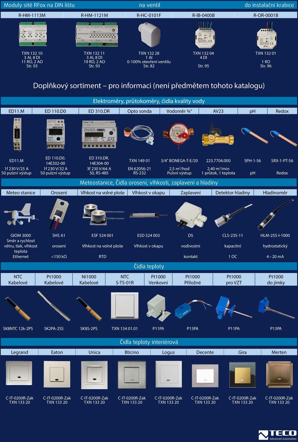 96 Doplňkový sortiment pro informaci (není předmětem tohoto katalogu) Elektroměry, průtokoměry, čidla kvality vody ED11.M ED 110.D0 ED 310.DR Opto sonda Vodoměr ¾ AV23 ph Redox ED11.M ED 110.D0. ED 310.DR. 14E302-00 14E304-00 TXN 149 01 3/4" BONEGA-T-E/20 223.