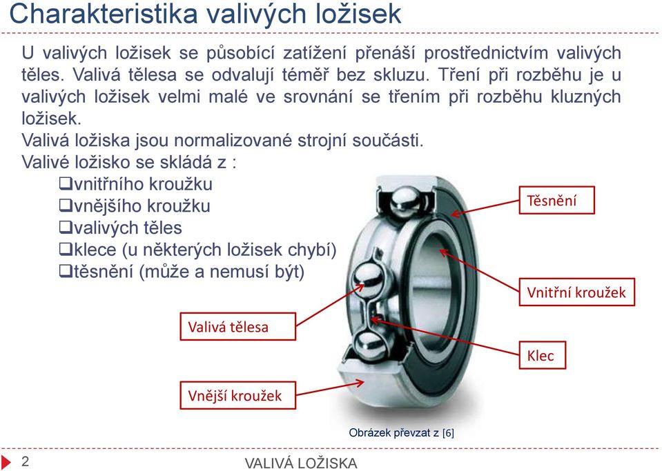 Tření při rozběhu je u valivých ložisek velmi malé ve srovnání se třením při rozběhu kluzných ložisek.