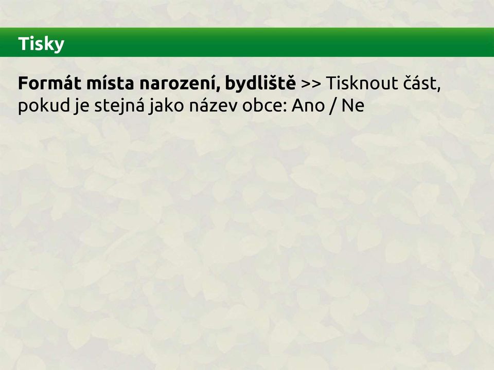 Tisknout část, pokud je