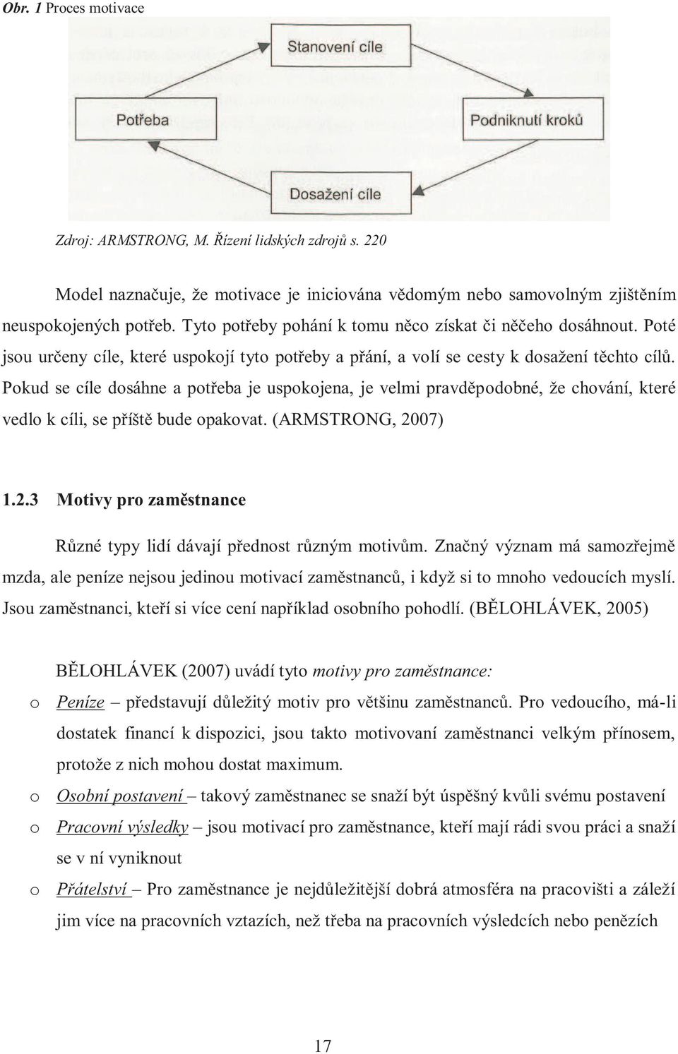 Pokud se cíle dosáhne a potřeba je uspokojena, je velmi pravděpodobné, že chování, které vedlo k cíli, se příště bude opakovat. (ARMSTRONG, 20